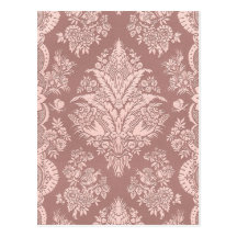 Vintage Floral on Rosy Beige Post Card