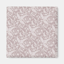 Vintage Floral Pattern 1 - Faded Red Magnets