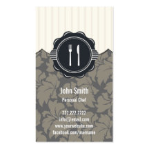 Vintage Floral Pattern Personal Chef Business Card