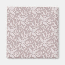 Vintage Floral Pattern - Retro Red Magnet