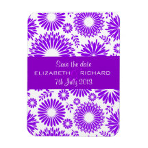 Vintage floral purple Magnet