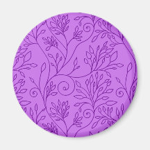 Vintage floral purple magnet