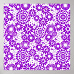 Vintage floral purple Poster