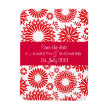 Vintage floral red Magnet