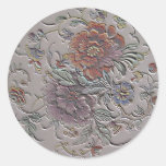 Vintage Floral Round Stickers
