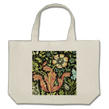 Vintage Floral Wallpaper Canvas Bags