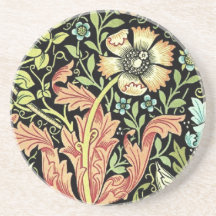 Vintage Floral Wallpaper Drink Coasters