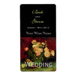 Vintage floral wedding wine labels