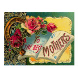 Vintage Floral World's Best Mom Postcards