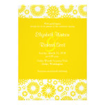 Vintage floral yellow wedding invitation