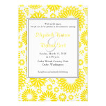 Vintage floral yellow wedding invitation