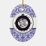 Vintage Florentine Damask (Lilac) (Wedding) Ornaments