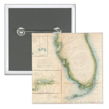 Vintage Florida Map Buttons