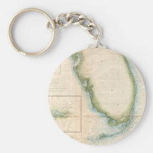 Vintage Florida Map Key Chain