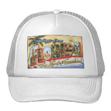 Vintage Florida Postcard Trucker Hat