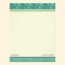 Vintage Flourish Aquamarine Customized Letterhead letterhead