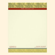 Vintage Flourish Olive Brick Customized Letterhead letterhead
