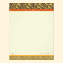 Vintage Flourish Tangerine Customized Letterhead letterhead