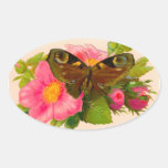 Vintage Flower and Moth Sticker