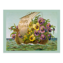 Vintage Flower Boat Post Card