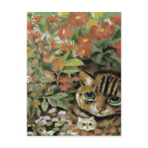 Vintage Flower Cats Postcard