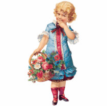 Vintage Flower Girl Photo Sculpture