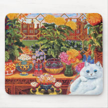 Vintage Flower Mad Cat Mousepad