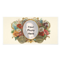 Vintage Flower Photo Customized Photo Card