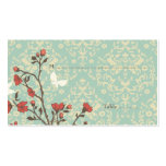 Vintage flowers bird + damask wedding place card business card template