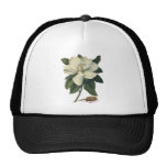 Vintage Flowers, Blooming White Magnolia Blossom Mesh Hat