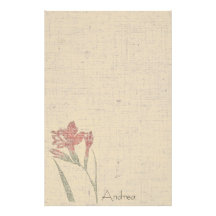 Vintage Flowers Linen Stationery