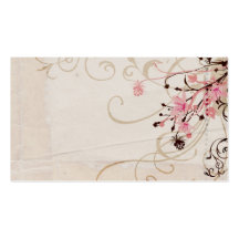 Vintage flowers Profile Card Business Card Template