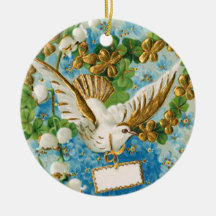 Vintage flying dove merry christmas holiday christmas tree ornament