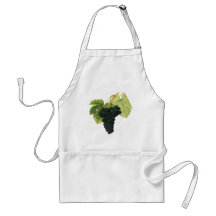 Vintage Food, Fruit, Red Wine Grapes, Vine Leaves Apron