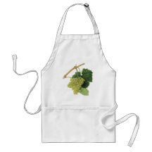 Vintage Food Fruit, White Wine Grapes on the Vine Aprons