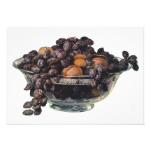 Vintage Foods, Fruit and Nuts, Walnuts and Almonds Personalized Announcement