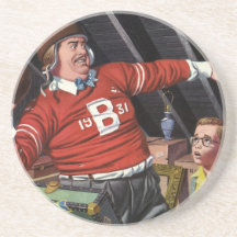Vintage Football Dad and Son Beverage Coasters