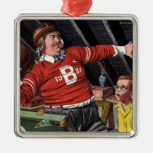 Vintage Football Dad and Son Ornaments