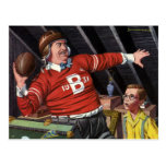 Vintage Football Dad and Son Postcard
