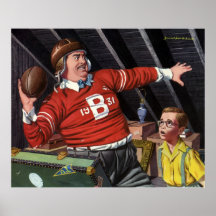 Vintage Football Dad and Son Print