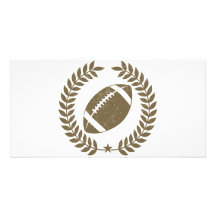 Vintage Football Olive Leaf and Star Photo Card Template
