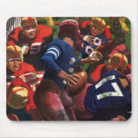 Vintage Football Player; Quarterback with the Ball mousepads
