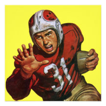 Vintage Football Player; Running Back Number 31 Invites