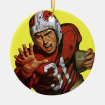 Vintage Football Player; Running Back Number 31 Ornaments