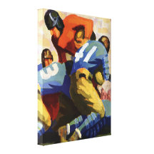 Vintage Football Players Playing a College Game Gallery Wrap Canvas