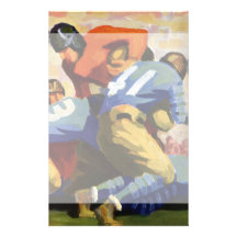 Vintage Football Players Playing a College Game Customized Stationery
