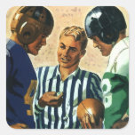 Vintage Football, Referee and Players Coin Toss Stickers