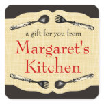 vintage fork spoon cooking food gift tag label stickers