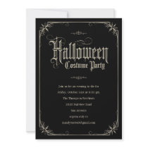 Vintage Formal Halloween Costume Party Invitations