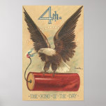 Vintage Fourth of July Poster Print